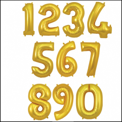 0-9 Jumbo Numbers - 53" choose you number(s) Jumbo number inflated. Available in Gold, Silver, Blue, Pink and Rainbow colours please add chosen colour and number in Special Request box.