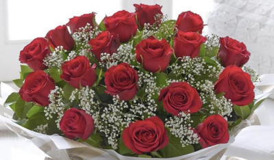 20 Red Roses - Romantic arrangement of 20 red roses.