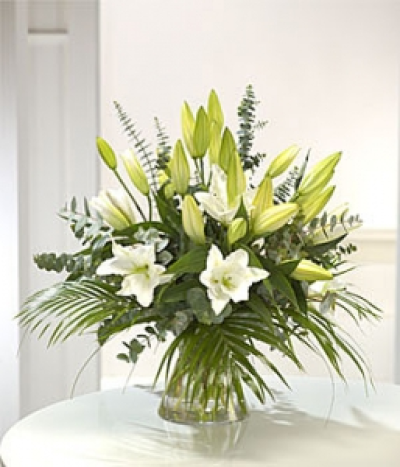 Hope and  Faith - A popular choice. An elegant collection of white lilies.