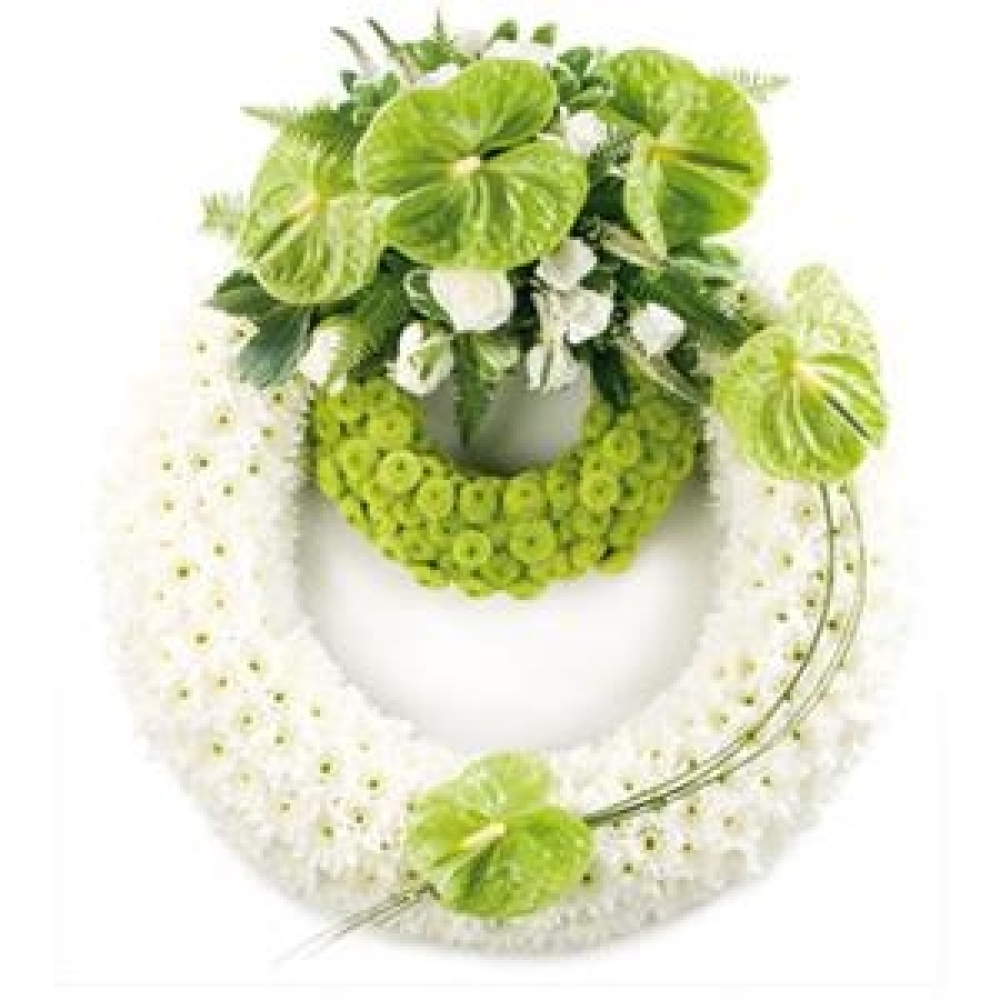 White and Lime Wreath