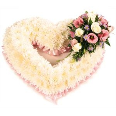Pink and White Heart - A soft and subtle tribute on a massed heart.