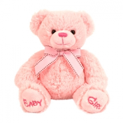 Teddy - Baby Girl Bear - Our light pink baby girl nursery teddy bear is soft and cuddly and a perfect gift for new born babies. Price: Standard £10.00, Luxury £25.00, Superior £40.00